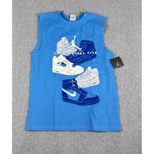 Air Jordan Nike Tank Sleeveless Shirt S Small Blue Cotton OG FIVE NWT